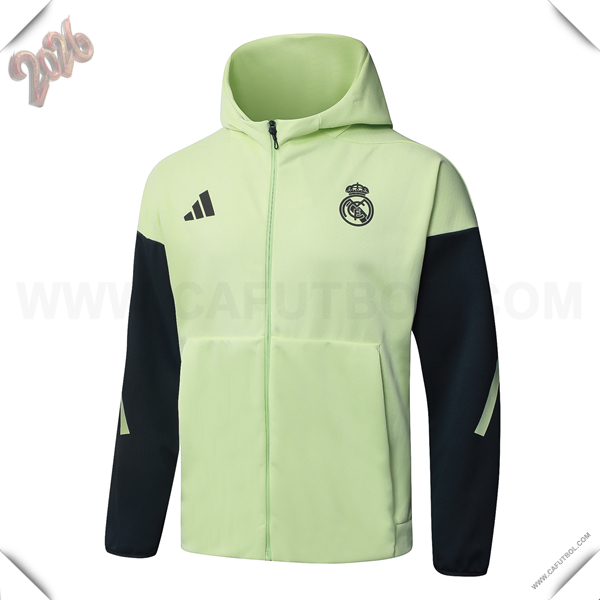 Chaqueta Con Capucha Real Madrid Verde/Gris 2025/2026