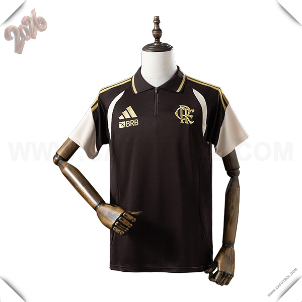 Camiseta Polo Flamengo Marrón/Beige 2025/2026