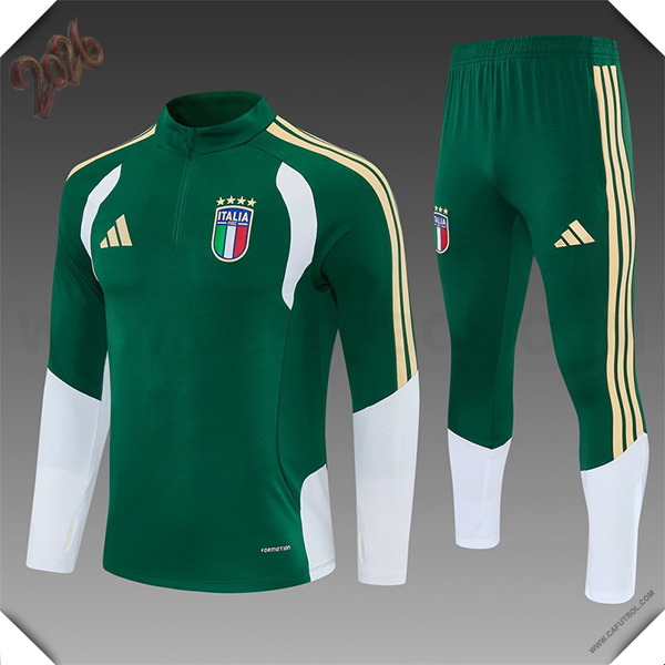 Chandal de Italia Ninos Verde/Amarillo/Blanco 2025/2026