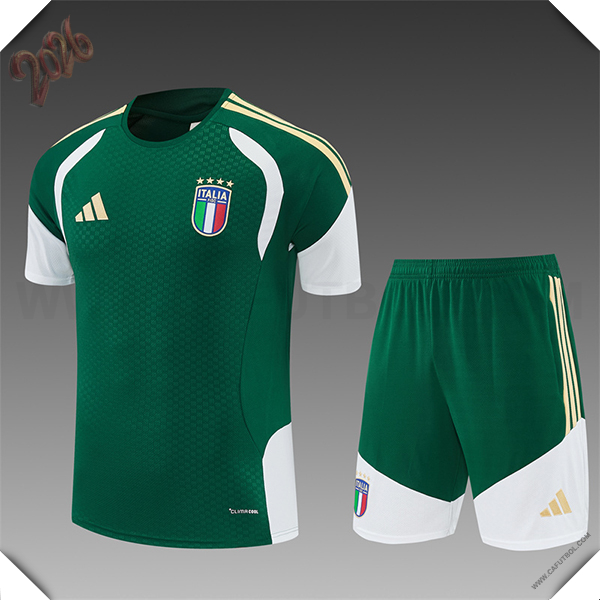 Camiseta Entrenamiento Italia Ninos Verde/Blanco/Amarillo 2025/2026