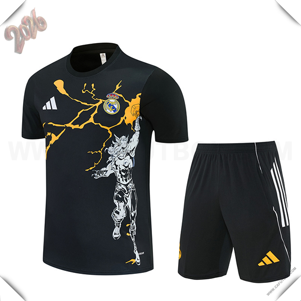 Training T-Shirt Real Madrid Negro/Amarillo 2025/2026