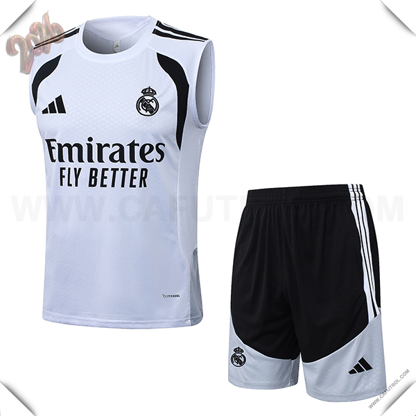 Camiseta Entrenamiento sin mangas Real Madrid Blanco/Negro 2026/2027