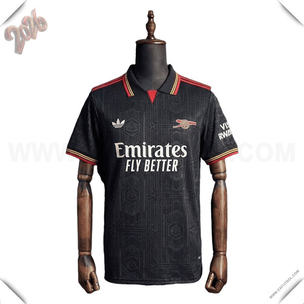 Camiseta Polo Arsenal Negro/Rojo 2026/2027