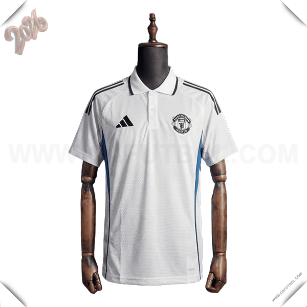 Camiseta Polo Manchester United Blanco/Negro/Azul 2026/2027