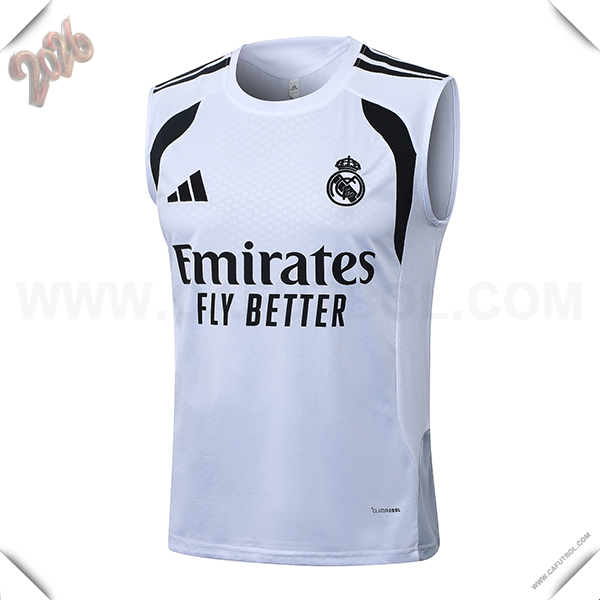 Chalecos De Futbol Real Madrid Blanco/Negro 2026/2027