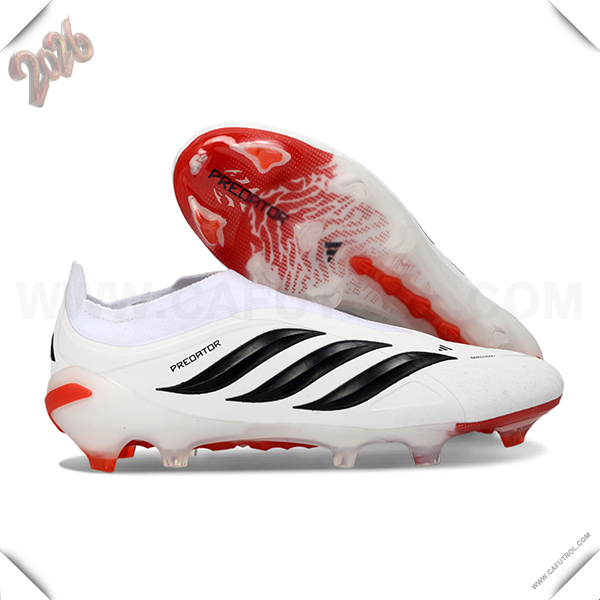 Adidas Botas De Fútbol 26 Predator Elite LL FG Blanco/Negro/Rojo