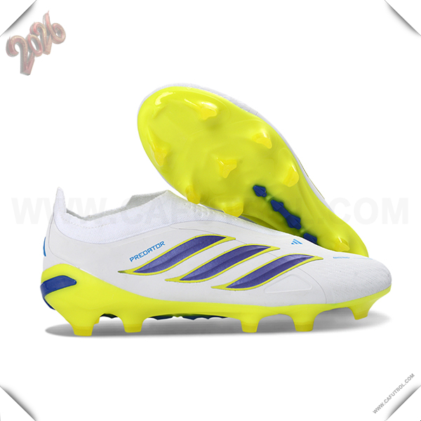 Adidas Botas De Fútbol 26 Predator Elite LL FG Blanco/Amarillo/Violeta