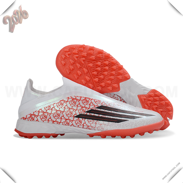 Adidas Botas De Fútbol F50 Pro Laceless TF Blanco/Naranja/Negro