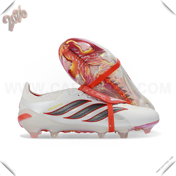 Adidas Botas De Fútbol 26 Predator Elite Tongue FG Blanco/Naranja/Gris