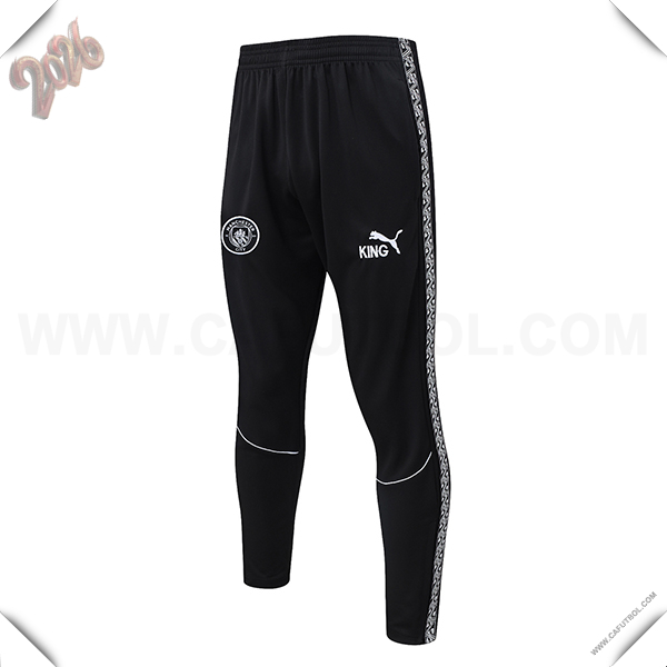 Pantalones Entrenamiento Manchester City Negro/Blanco 2025/2026