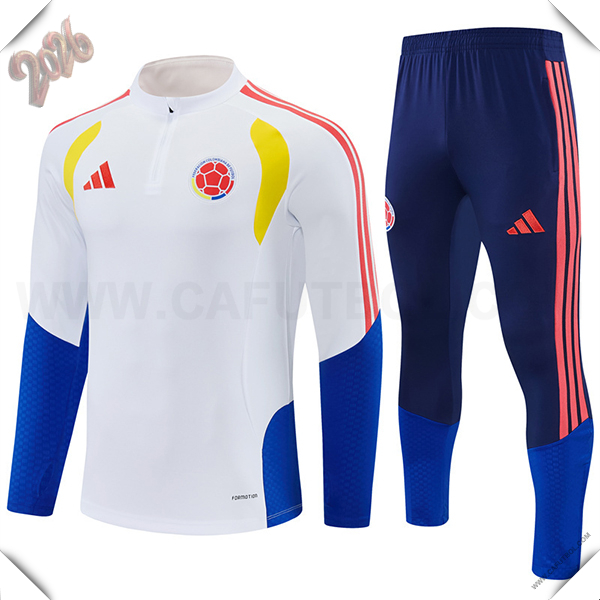 Chandal de Futbol Colombia Blanco/Naranja/Azul 2026/2027