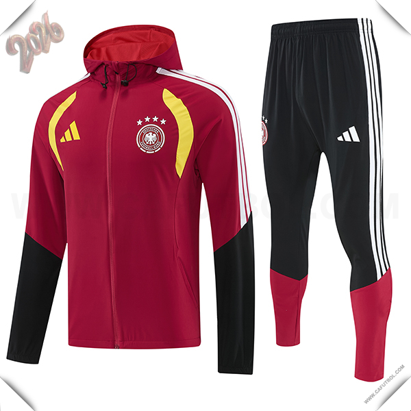 Chaqueta Con Capucha Chandal Rompevientos Alemania Rojo/Negro/Amarillo 2026/2027