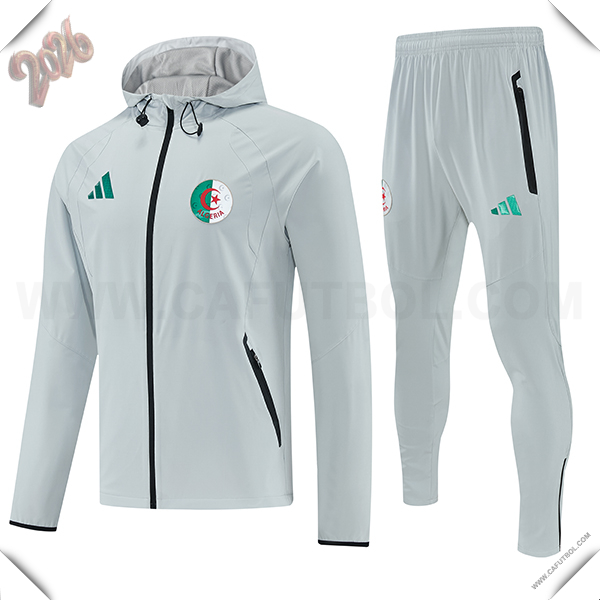 Chaqueta Con Capucha Chandal Rompevientos Algeria Gris 2026/2027