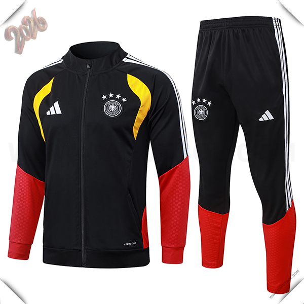 Chandal de Futbol Chaquetas Alemania Negro/Rojo/Amarillo 2026/2027