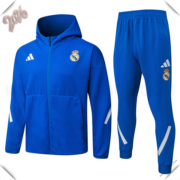 Chaqueta Con Capucha Chandal Rompevientos Real Madrid Azul 2025/2026