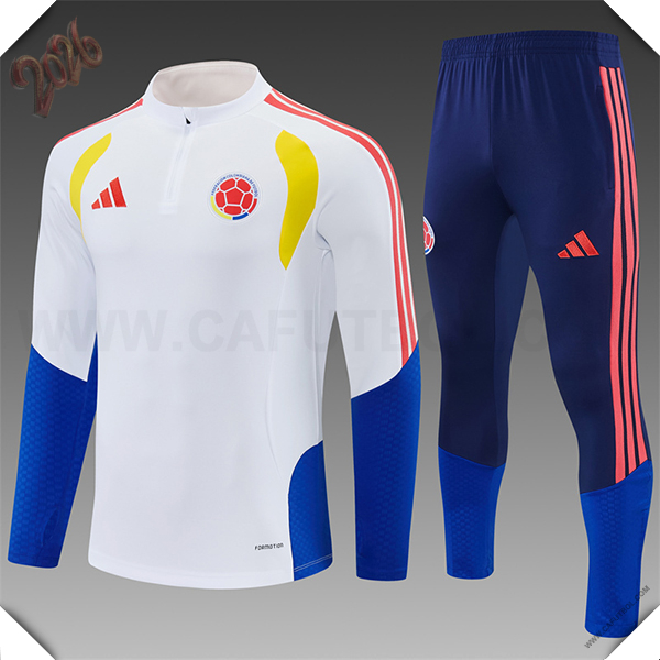 Chandal de Futbol Colombia Blanco/Naranja/Azul 2026/2027