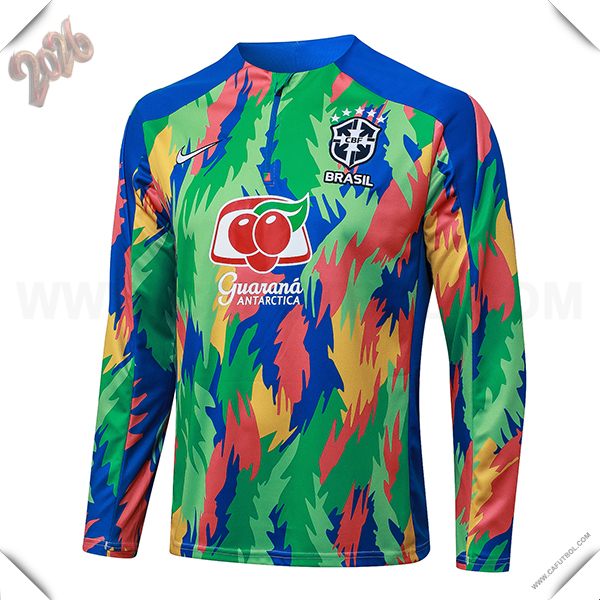 Sudadera De Entrenamiento Brasil Verde/Azul/Naranja 2025/2026