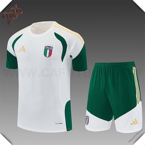 Training T-Shirt Italia Ninos Blanco/Verde/Amarillo 2025/2026