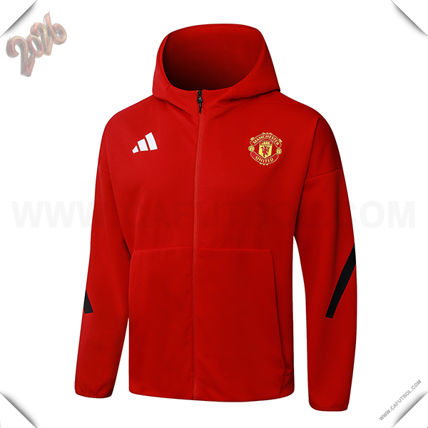 Chaqueta Con Capucha Manchester United Rojo/Negro 2025/2026
