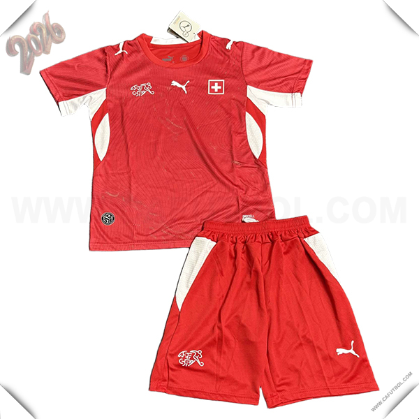Primera Camiseta Equipo de Suiza Ninos Copa Mundial 2026