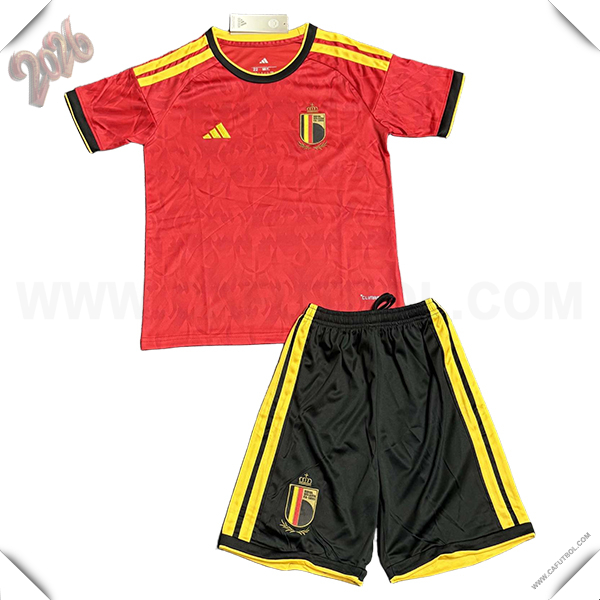 Primera Camiseta Equipo de Belgica Ninos Copa Mundial 2026