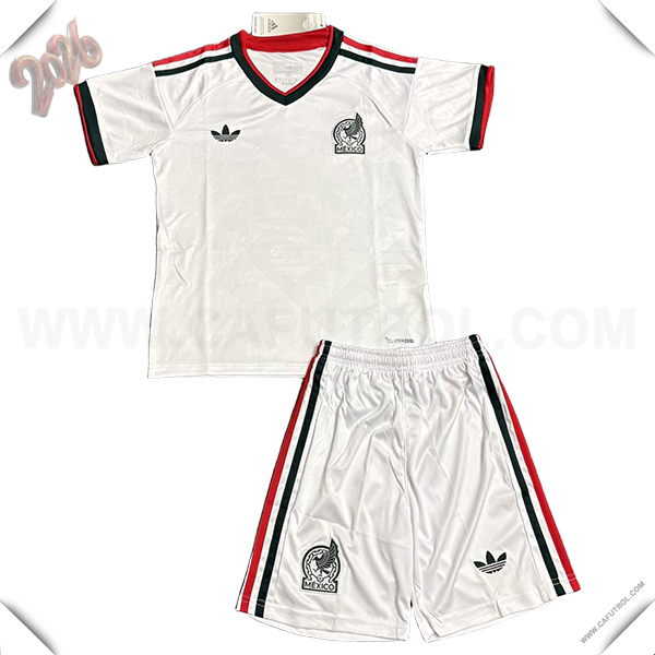 Segunda Camiseta Equipo de Mexico Ninos Copa Mundial 2026