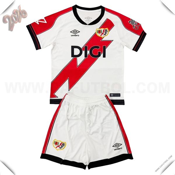 Primera Camiseta Futbol Rayo Vallecano Ninos 2025/2026
