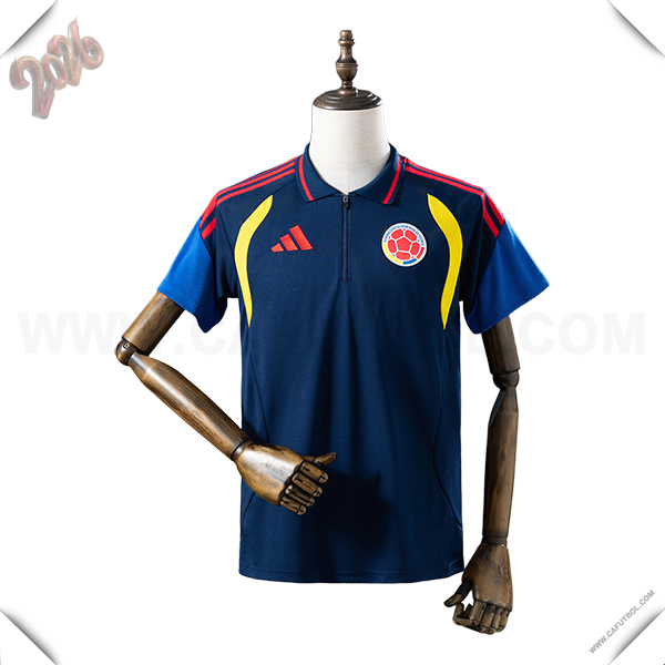 Camiseta Polo Colombia azul real 2026/2027