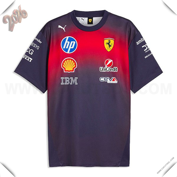 Camiseta de manga corta Scuderia Ferrari Team Violeta/Rojo 2026