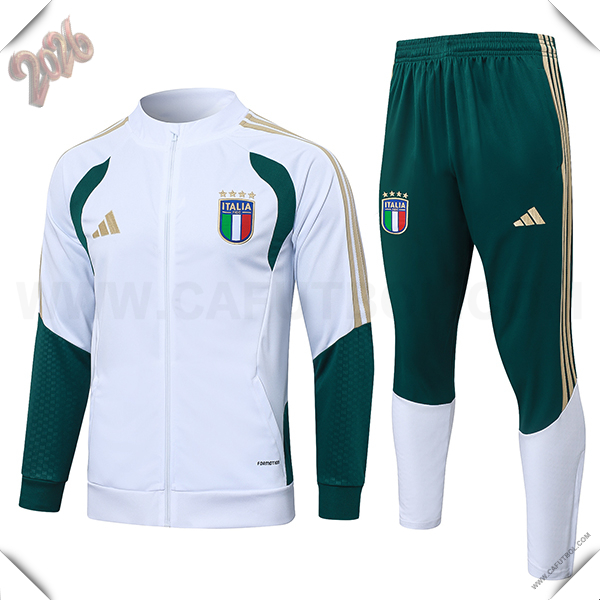 Chandal de Futbol Chaquetas Italia Blanco/Verde/Amarillo 2026/2027