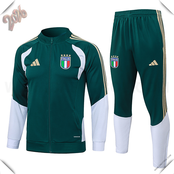 Chandal de Futbol Chaquetas Italia Verde/Amarillo/Blanco 2026/2027