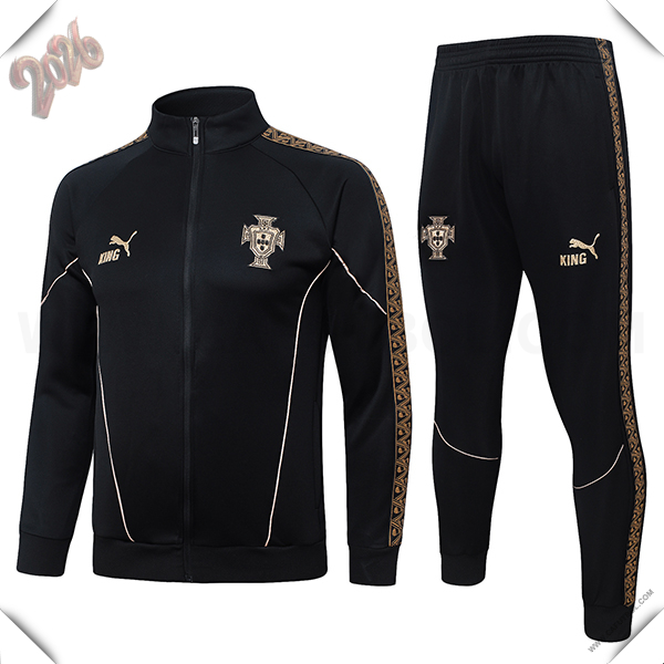 Chandal de Futbol Chaquetas Portugal Negro/Amarillo 2026/2027