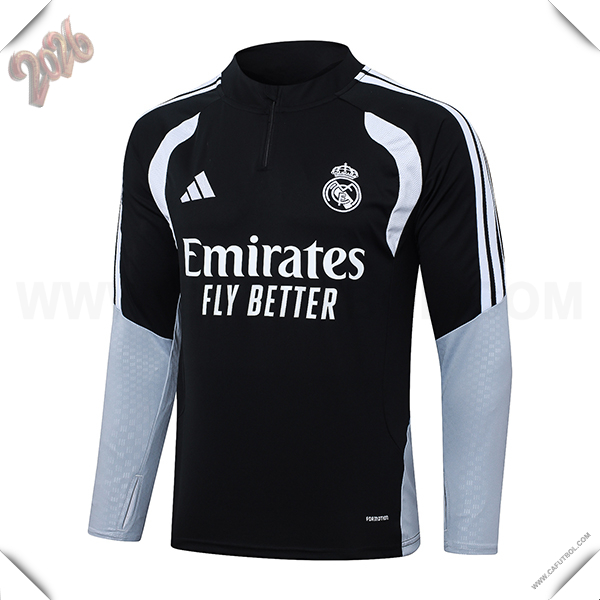 Sudadera De Entrenamiento Real Madrid Negro/Gris/Blanco 2026/2027