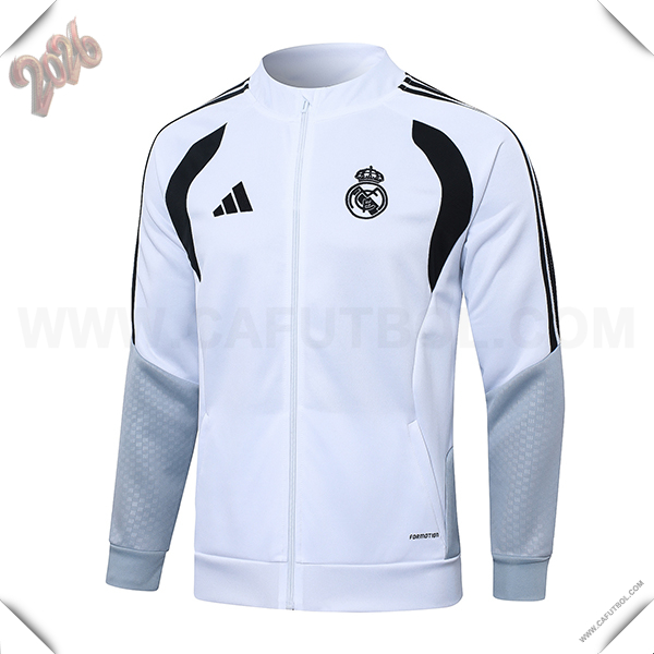 Chaquetas Futbol Real Madrid Blanco/Gris/Negro 2026/2027