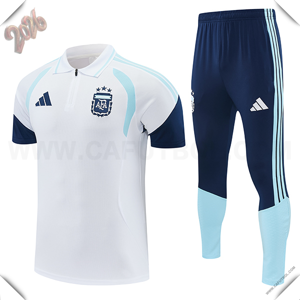 Camiseta Polo Argentina Blanco/Azul 2026/2027
