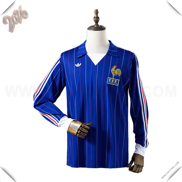 Primera Camiseta de Francia Retro Mangas Largas 1980/1982