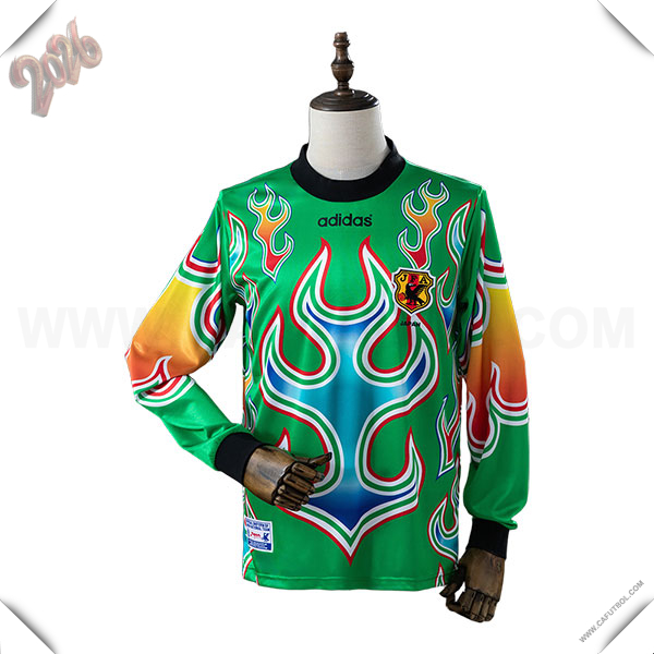 Camiseta de Portero Japon Retro Mangas Largas 1998 Verde