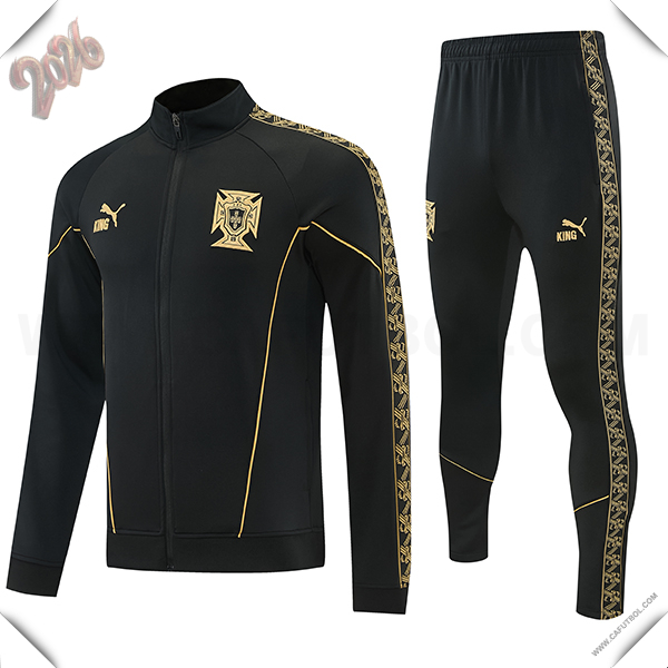Chandal de Futbol Chaquetas Portugal Negro/Amarillo 2026/2027