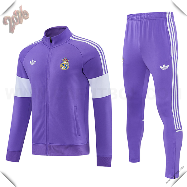 Chandal de Futbol Chaquetas Real Madrid Violeta/Blanco 2026/2027