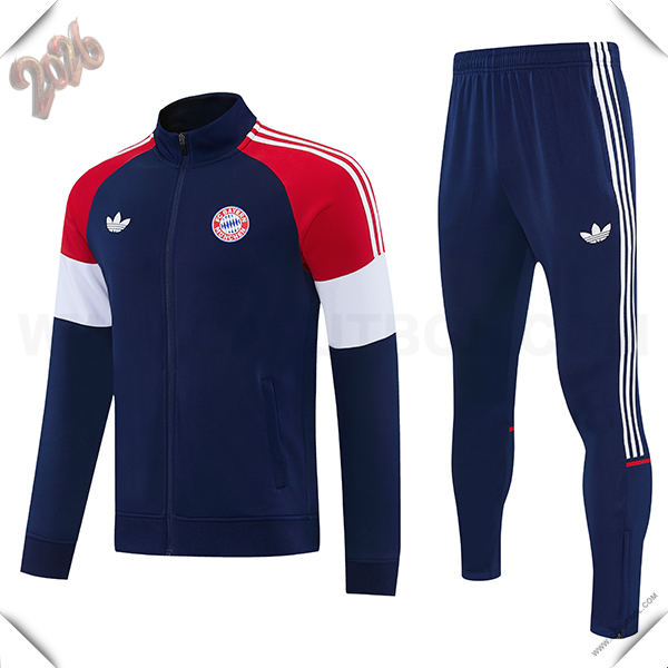 Chandal de Futbol Chaquetas Bayern Munich Azul/Rojo/Blanco 2026/2027