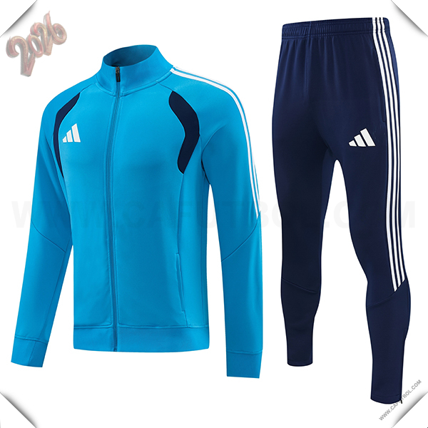 Chandal de Futbol Chaquetas Adidas Azul/Blanco 2026/2027