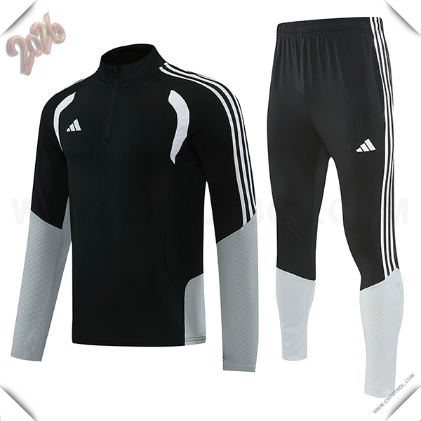 Chandal de Futbol Adidas Negro/Gris/Blanco 2026/2027