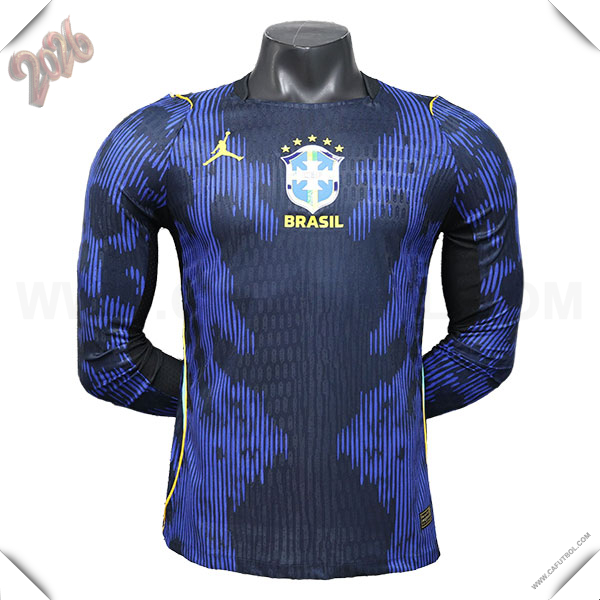 Segunda Camiseta Equipo de Brasil Mangas Largas Copa Mundial 2026