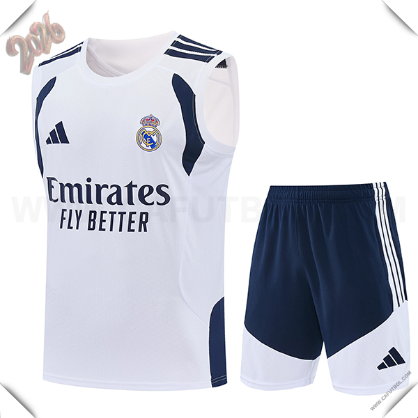 Camiseta Entrenamiento sin mangas Real Madrid Blanco/Azul 2026/2027