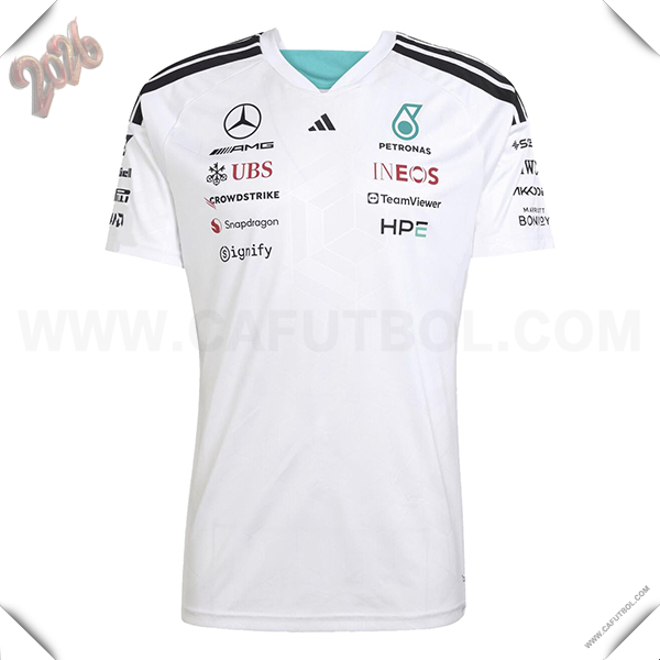 Camiseta de manga corta Mercedes Benz Team Blanco 2026