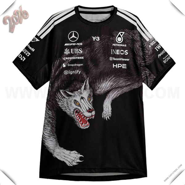 Camiseta de manga corta Mercedes Benz Team Negro 2026 -02