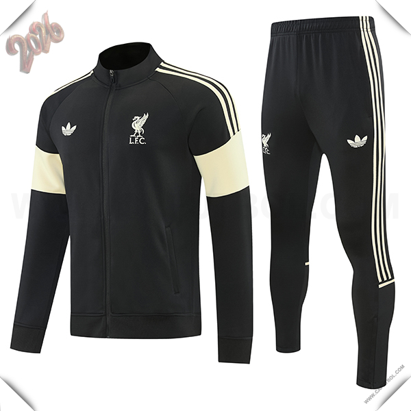 Chandal Chaquetas de Futbol FC Liverpool Negro/Amarillo 2026/2027