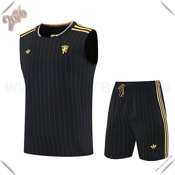 Camiseta Entrenamiento sin mangas Manchester United Negro/Amarillo 2026/2027