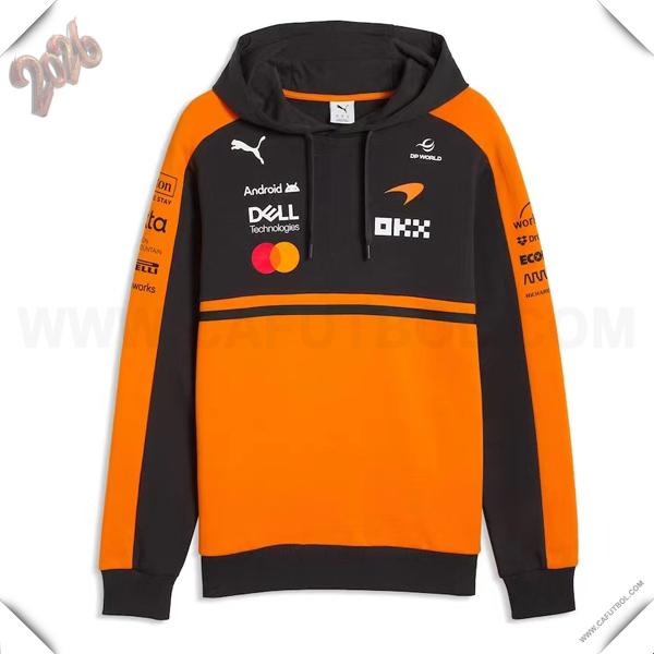 Sudadera Capucha McLaren Team Naranja/Negro 2026