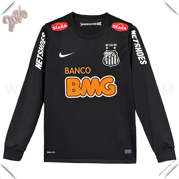 Camiseta de Santos Retro Mangas Largas Negro 2011/2012